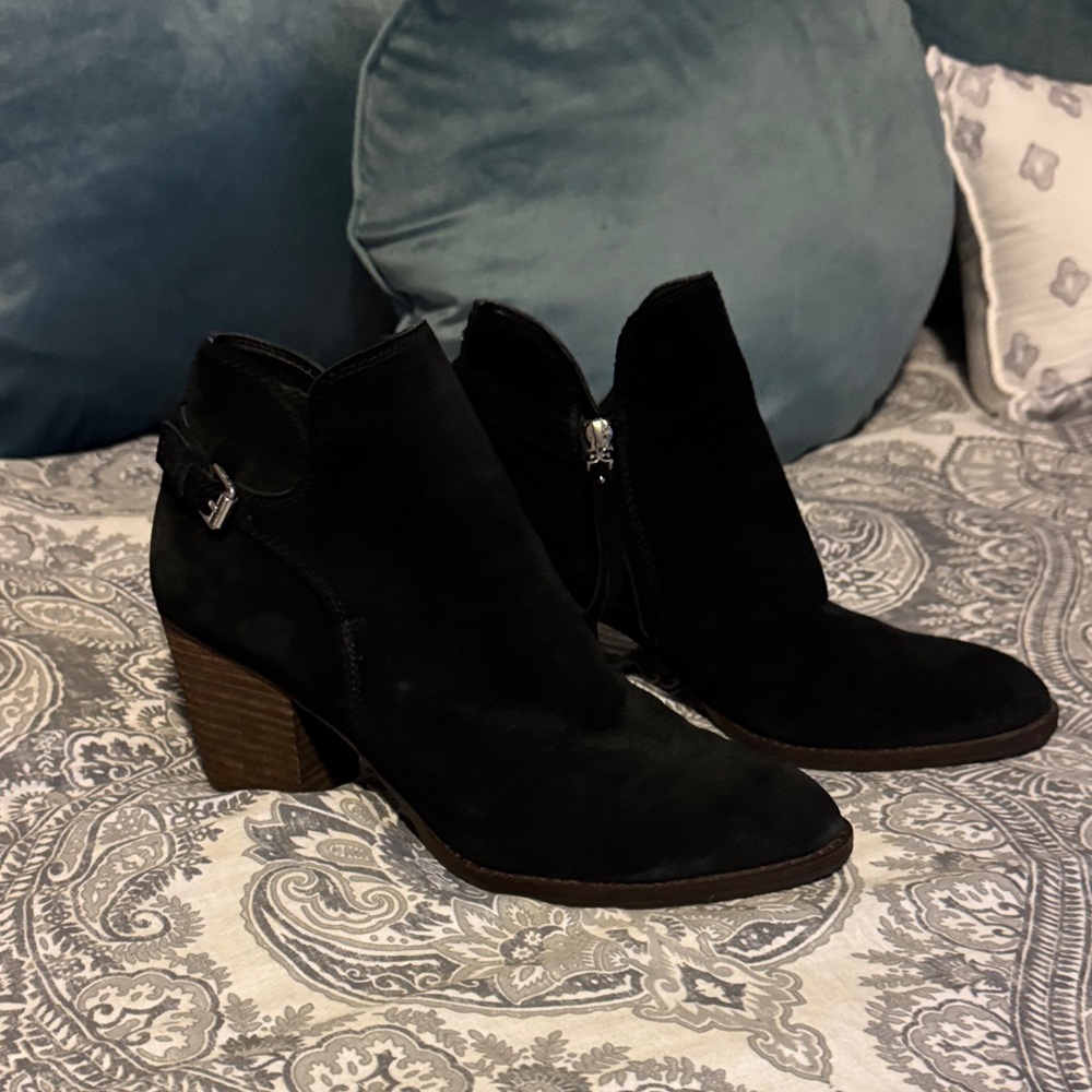 Sam Edelman Black Suede Ankle Boots